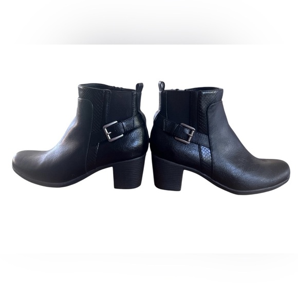 Classic Black Ankle Boots with Buckle Detail - Picture 3 of 9